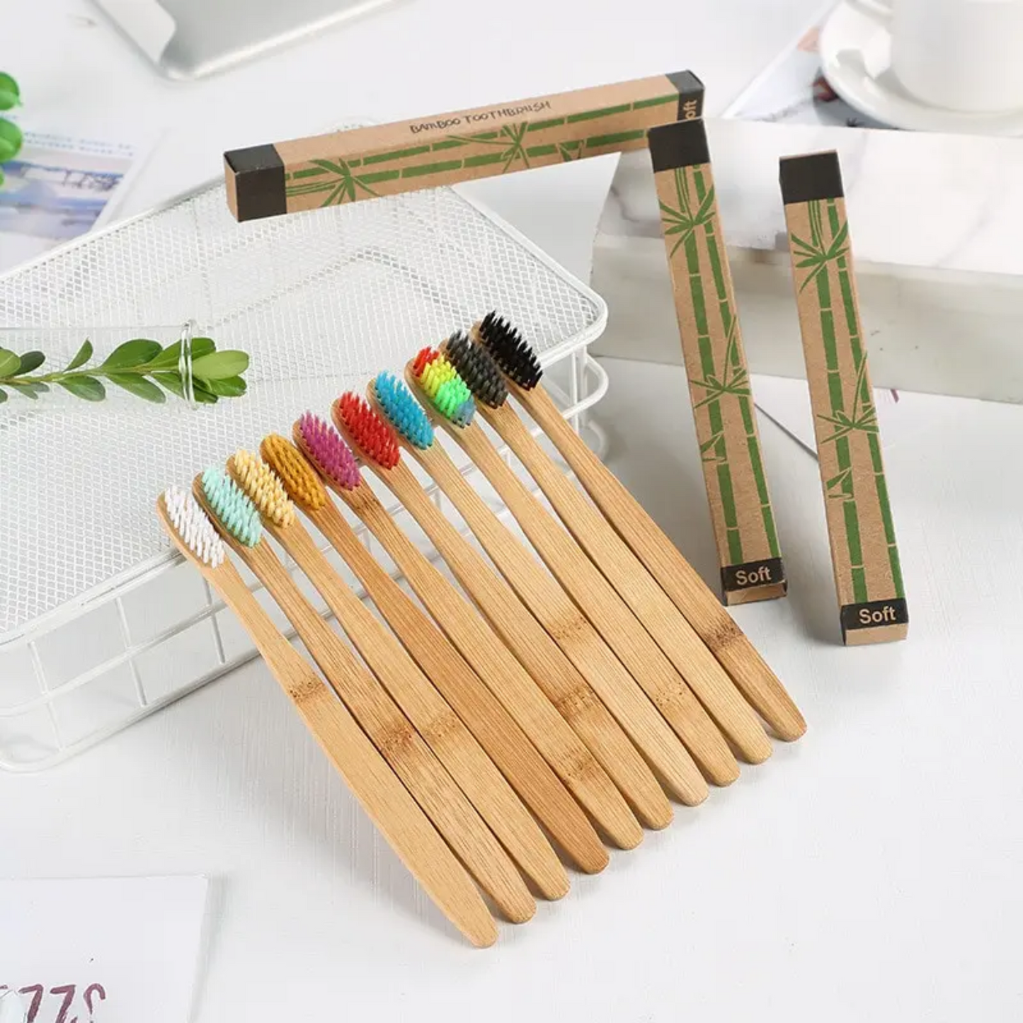 Bamboo Toothbrush - Set of 10 Brushes 