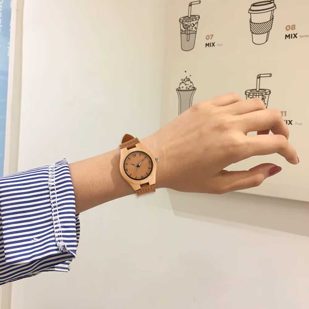 Reloj de bambú para mujer