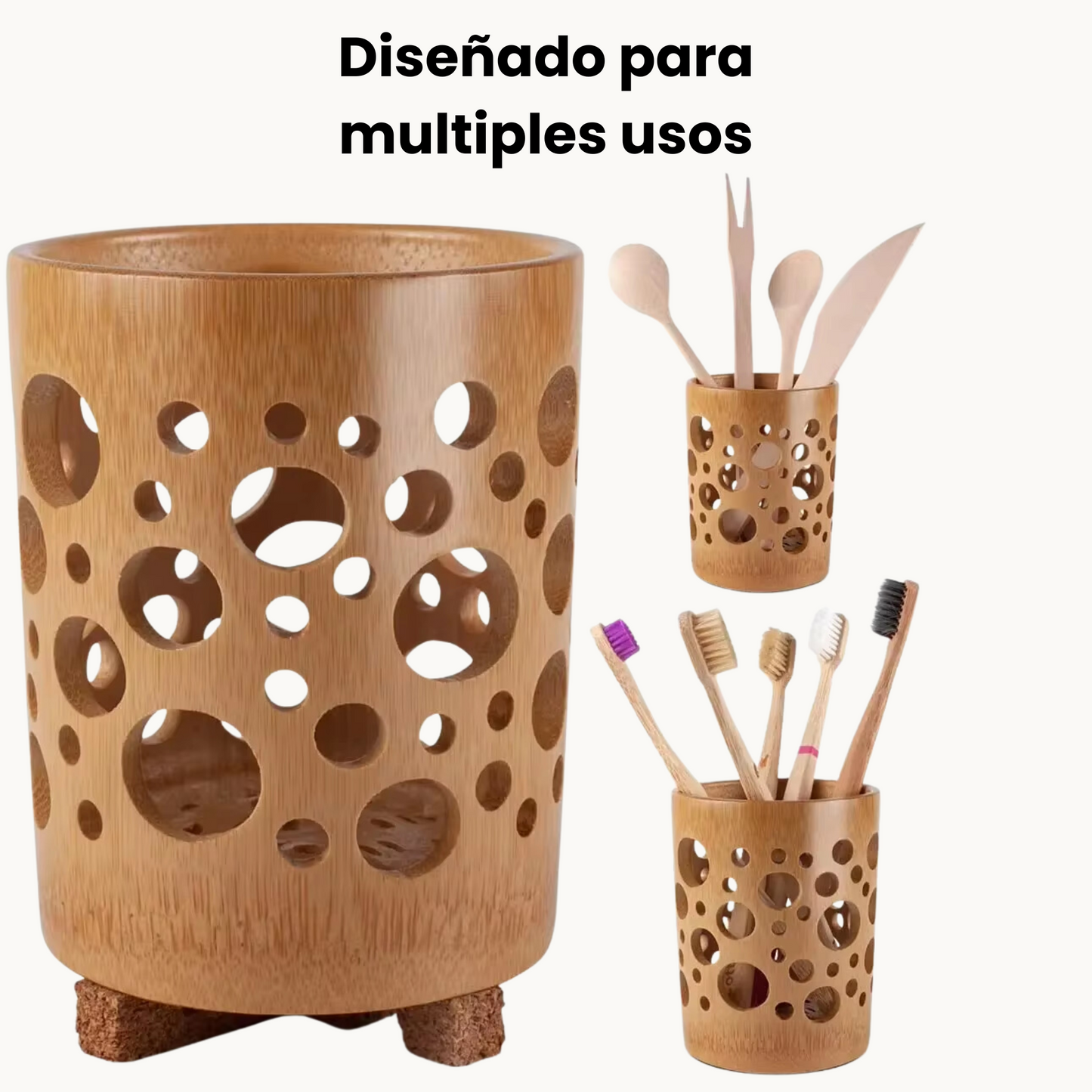 Vaso portaobjetos de bambú